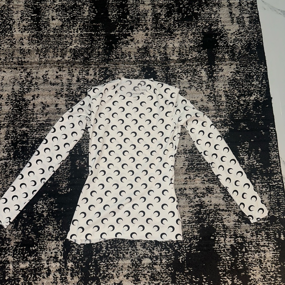 Marine Serre Black and White Long Sleeve Top